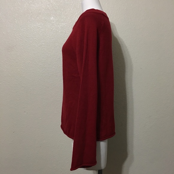 LOFT Boatneck Bell Sleeve Rolled Hem Sweater - Picture 4 of 6